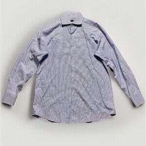 Proper Cloth Dress Shirt Mens Medium Blue Striped Formal Button Down Long Sleeve